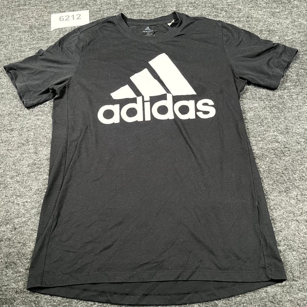 Adidas Primegreen T Shirt Mens Small Black Graphic Logo Crew Neck Aeroready